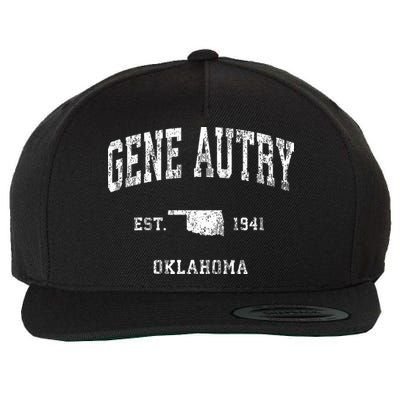 Gene Autry Oklahoma Ok Vintage Athletic Sports Design Wool Snapback Cap