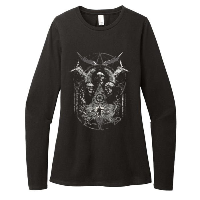 Gothic Aesthetic Occult Unholy Grunge Emo Punk Womens CVC Long Sleeve Shirt