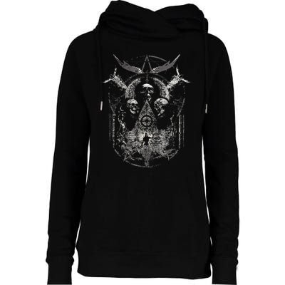 Gothic Aesthetic Occult Unholy Grunge Emo Punk Womens Funnel Neck Pullover Hood