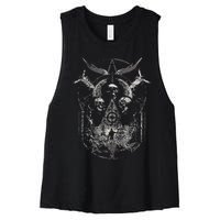 Gothic Aesthetic Occult Unholy Grunge Emo Punk Women's Racerback Cropped Tank