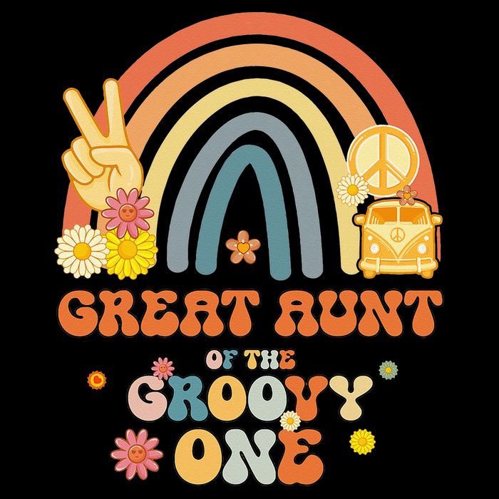 Great Aunt of the Groovy One Rainbow Boho Birthday Party Tall T-Shirt