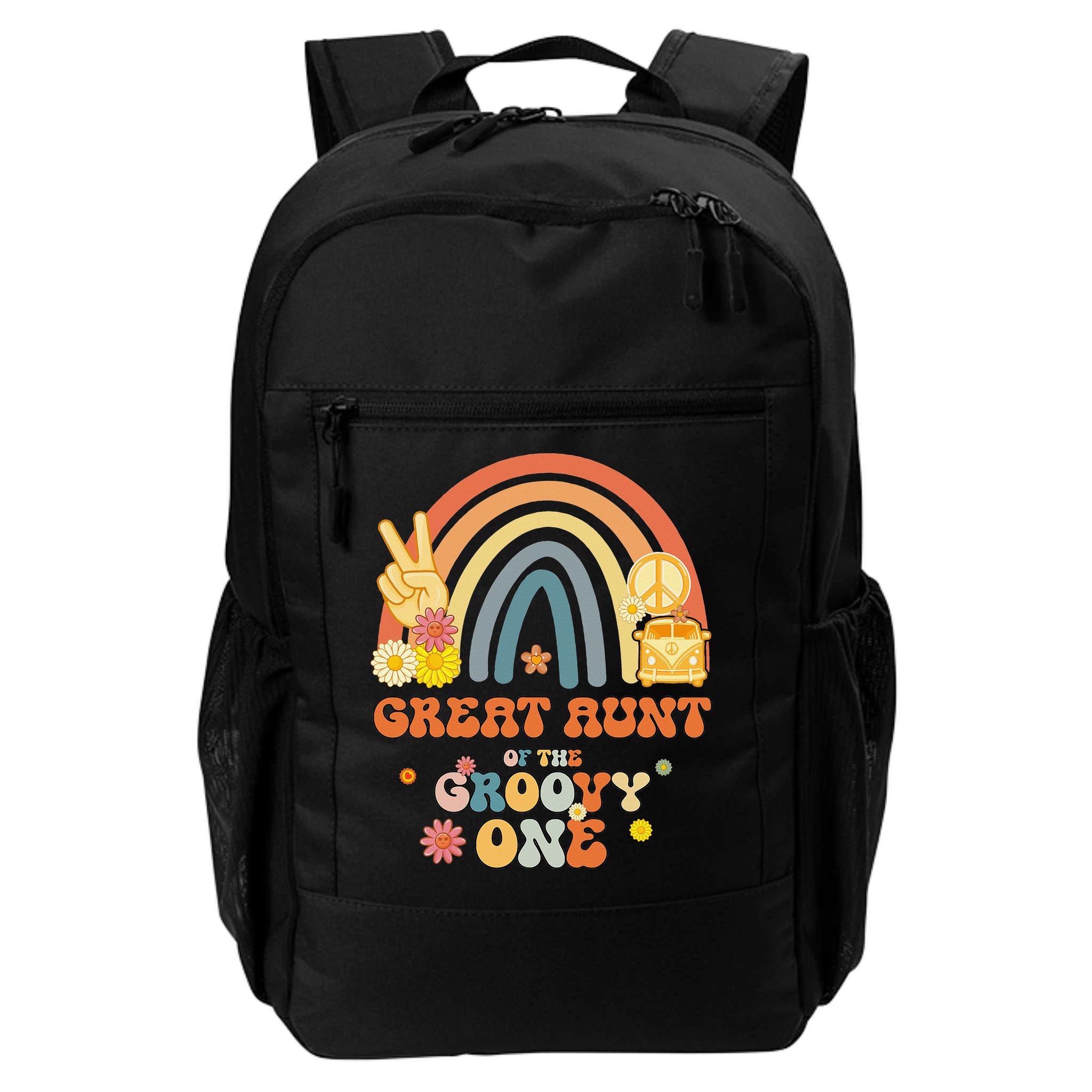 Great Aunt of the Groovy One Rainbow Boho Birthday Party Backpack