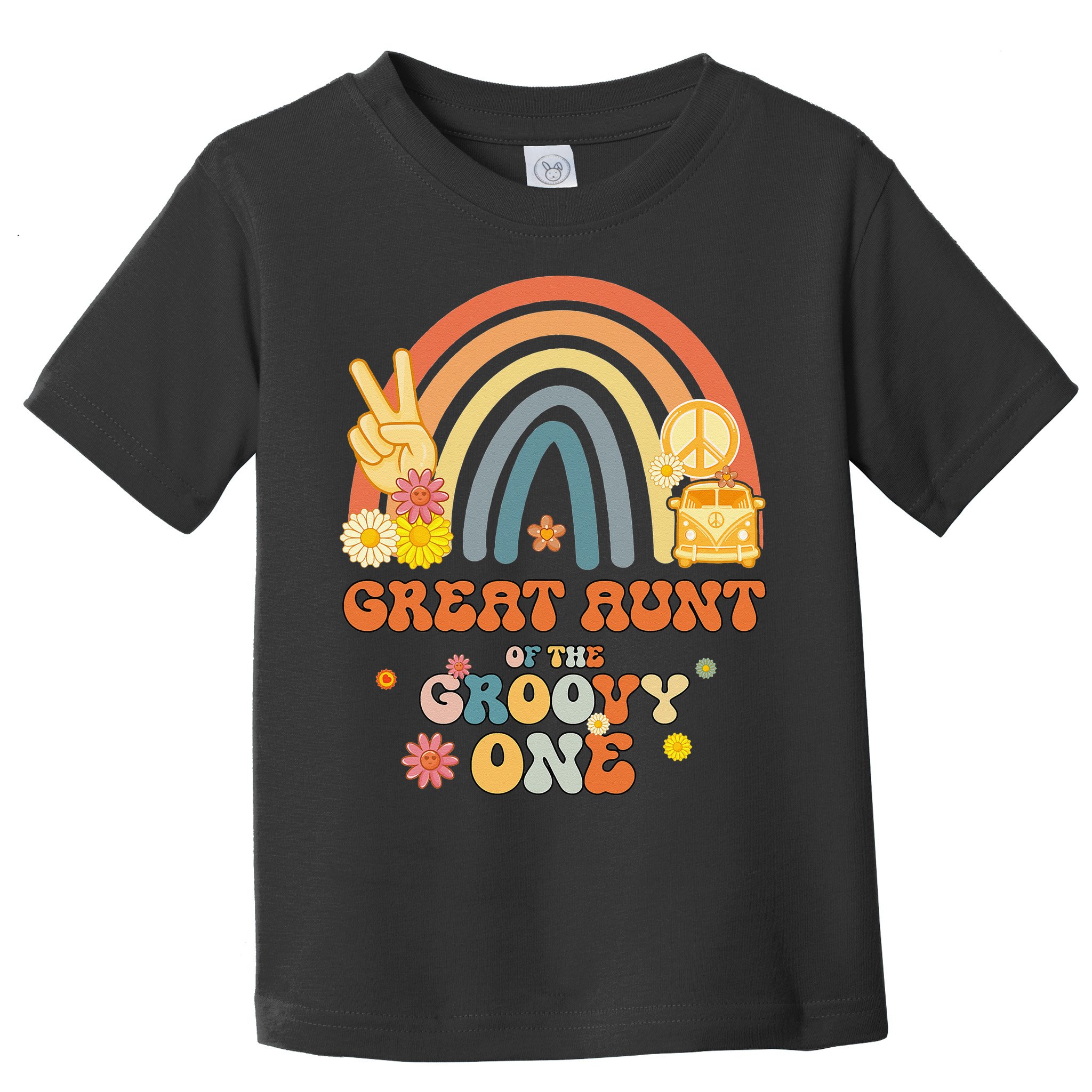Great Aunt of the Groovy One Rainbow Boho Birthday Party Toddler T-Shirt