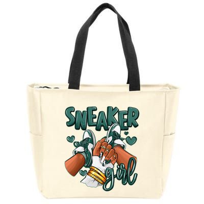 Girl Afro Oxidized Green 4s Matching Zip Tote Bag