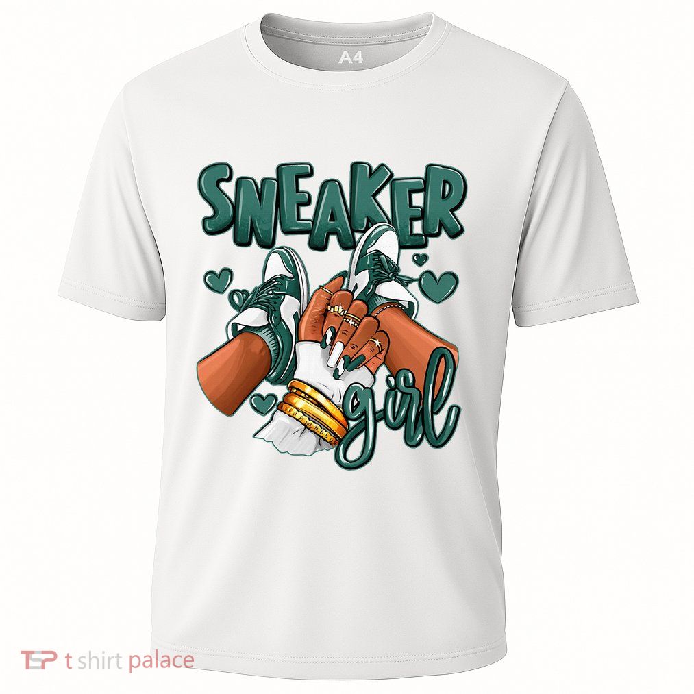 Girl Afro Oxidized Green 4s Matching Performance Shirt