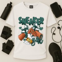 Girl Afro Oxidized Green 4s Matching Cooling Performance Crew T-Shirt