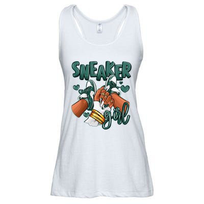 Girl Afro Oxidized Green 4s Matching Ladies Essential Flowy Tank