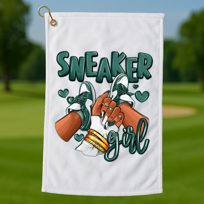Girl Afro Oxidized Green 4s Matching Golf Towel
