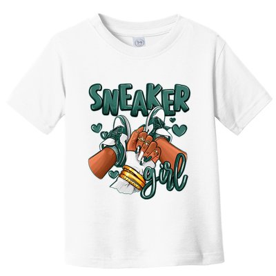 Girl Afro Oxidized Green 4s Matching Toddler T-Shirt