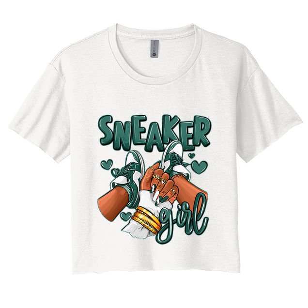 Girl Afro Oxidized Green 4s Matching Crop Top