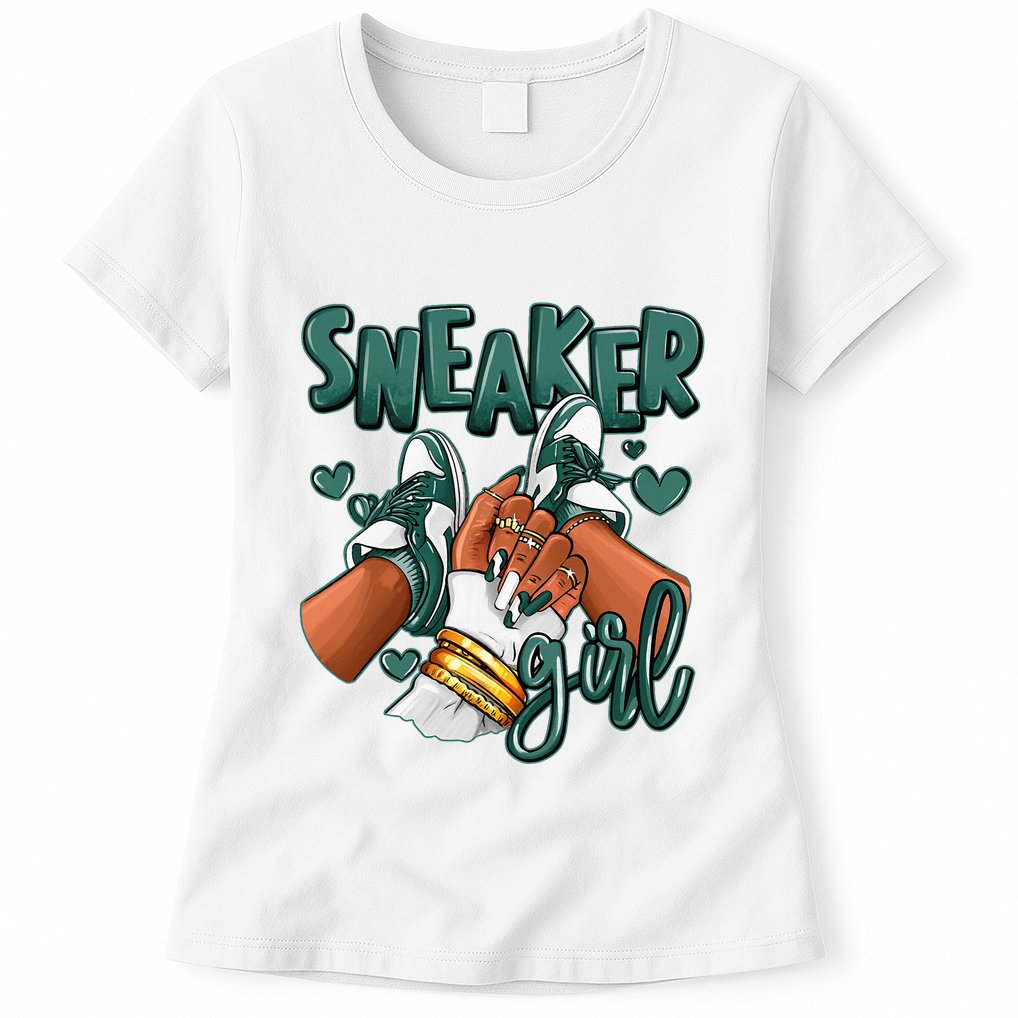 Girl Afro Oxidized Green 4s Matching Womens T-Shirt