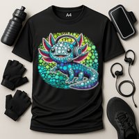 Gamer Axolotl Polka Dot Video Games Day Headphone Cooling Performance Crew T-Shirt