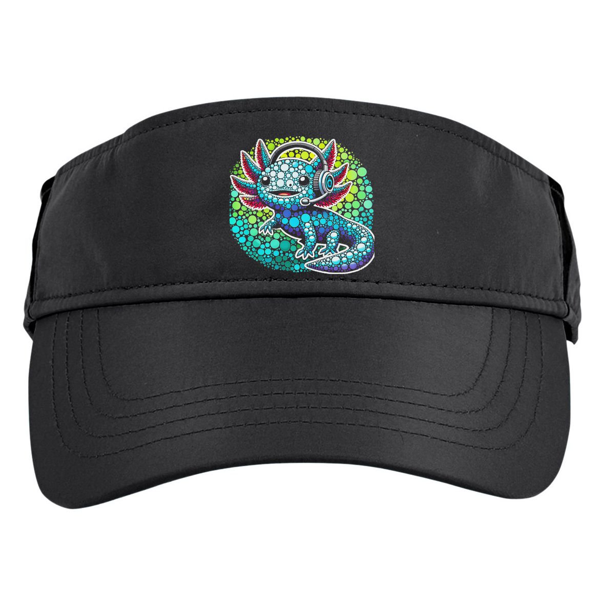 Gamer Axolotl Polka Dot Video Games Day Headphone Adult Drive Performance Visor