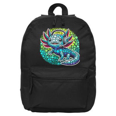 Gamer Axolotl Polka Dot Video Games Day Headphone 16 in Basic Backpack
