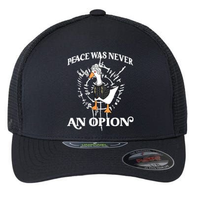 Goose Astarion Peace Was An Never Option Flexfit Unipanel Trucker Cap