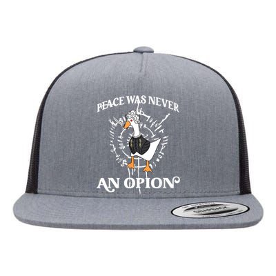 Goose Astarion Peace Was An Never Option Flat Bill Trucker Hat