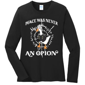 Goose Astarion Peace Was An Never Option Ladies Long Sleeve Shirt