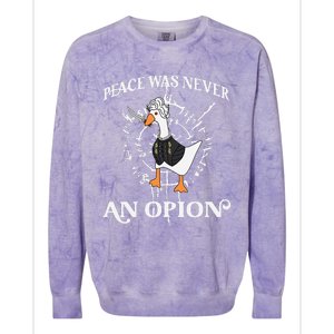 Goose Astarion Peace was an Never Option Colorblast Crewneck Sweatshirt