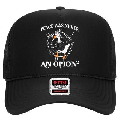 Goose Astarion Peace was an Never Option High Crown Mesh Back Trucker Hat