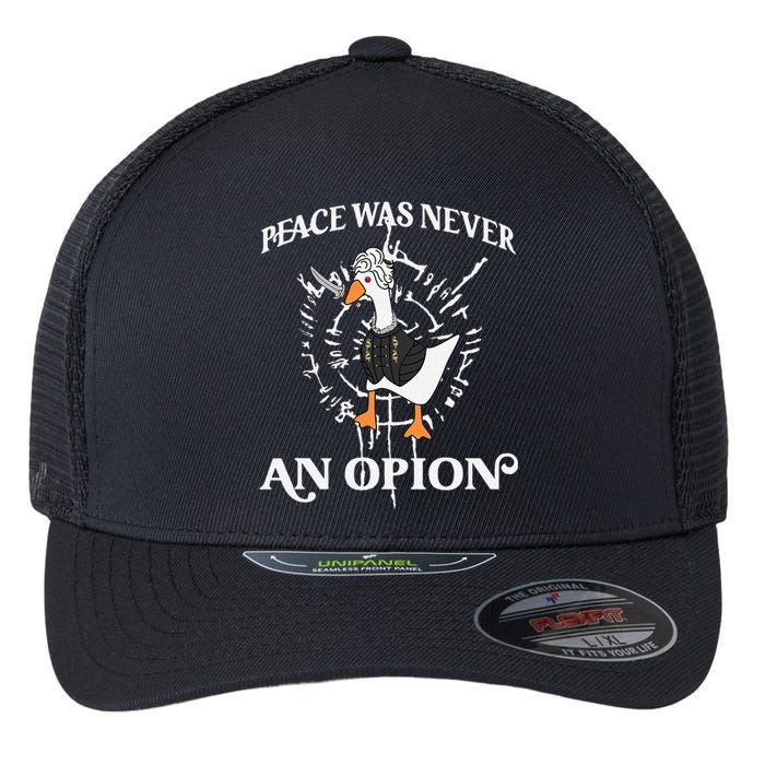 Goose Astarion Peace was an Never Option Flexfit Unipanel Trucker Cap