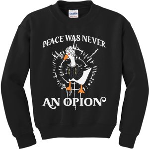 Goose Astarion Peace was an Never Option Kids Sweatshirt