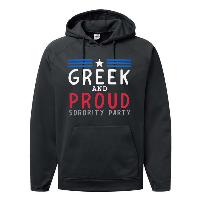 Greek And Proud Women Sorority Party Pro Kamala Harris Performance Fleece Hoodie