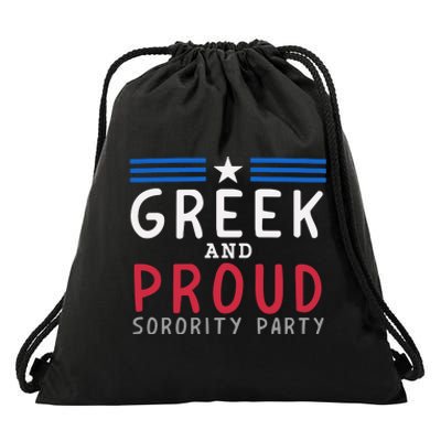 Greek And Proud Women Sorority Party Pro Kamala Harris Drawstring Bag