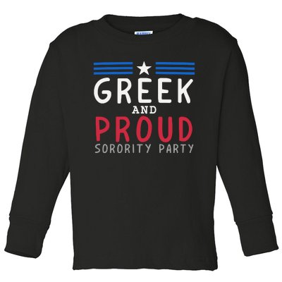 Greek And Proud Women Sorority Party Pro Kamala Harris Toddler Long Sleeve Shirt