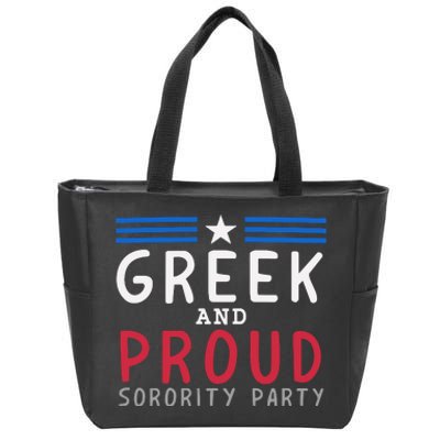 Greek And Proud Women Sorority Party Pro Kamala Harris Zip Tote Bag