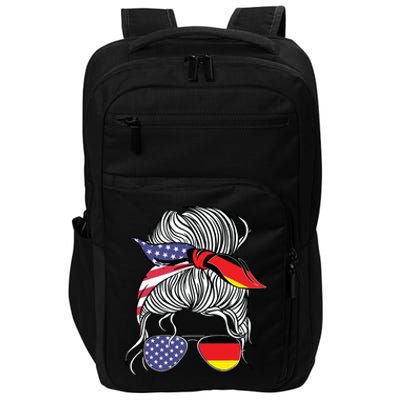 German American Patriot Grown Proud Girl Flag Impact Tech Backpack