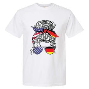 German American Patriot Grown Proud Girl Flag Garment-Dyed Heavyweight T-Shirt