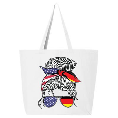 German American Patriot Grown Proud Girl Flag 25L Jumbo Tote