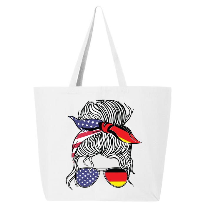 German American Patriot Grown Proud Girl Flag 25L Jumbo Tote