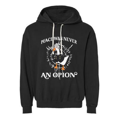 Goose Astarion Peace Was An Never Option Garment-Dyed Fleece Hoodie