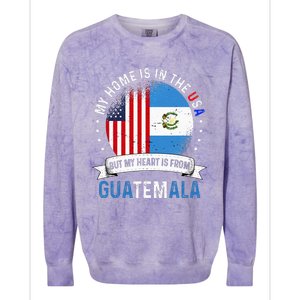 Guatemalan American Patriot Heart is from Guatemala Flag Colorblast Crewneck Sweatshirt