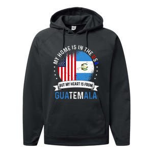 Guatemalan American Patriot Heart is from Guatemala Flag Performance Fleece Hoodie