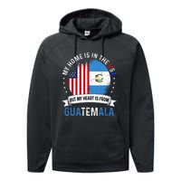 Guatemalan American Patriot Heart is from Guatemala Flag Performance Fleece Hoodie