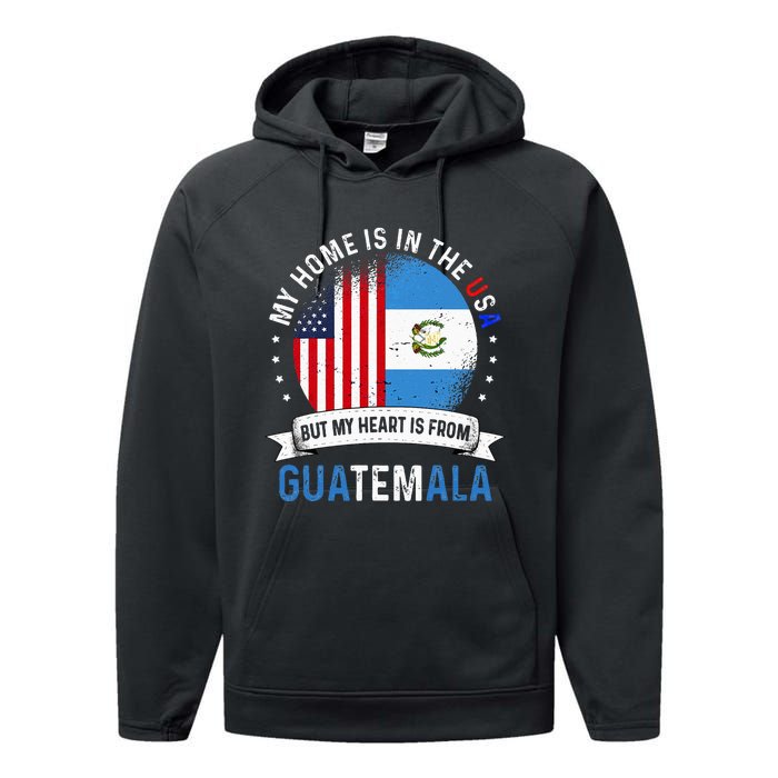 Guatemalan American Patriot Heart is from Guatemala Flag Performance Fleece Hoodie