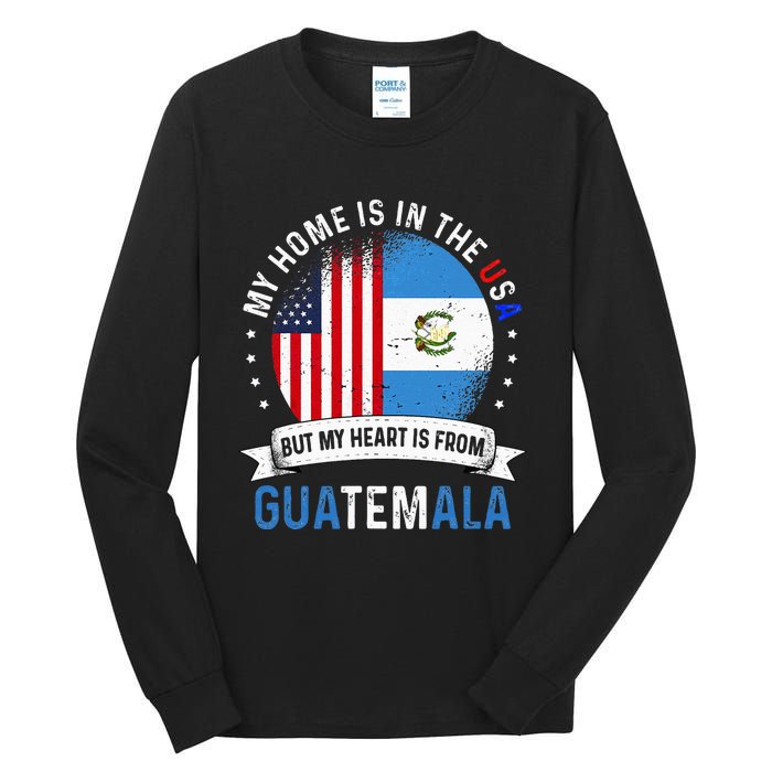 Guatemalan American Patriot Heart is from Guatemala Flag Tall Long Sleeve T-Shirt