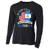 Guatemalan American Patriot Heart is from Guatemala Flag Cooling Performance Long Sleeve Crew