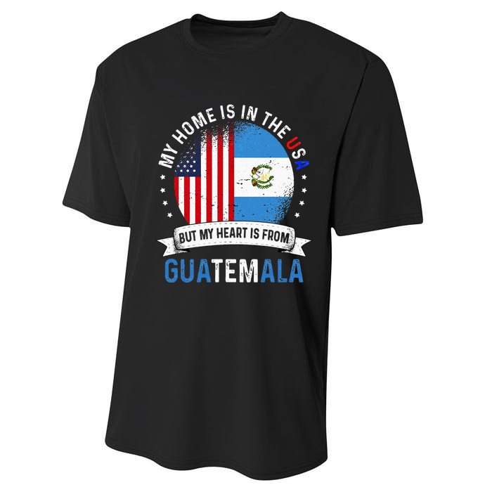 Guatemalan American Patriot Heart is from Guatemala Flag Performance Sprint T-Shirt