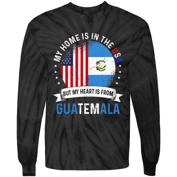 Guatemalan American Patriot Heart is from Guatemala Flag Tie-Dye Long Sleeve Shirt