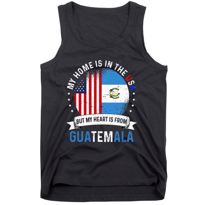 Guatemalan American Patriot Heart is from Guatemala Flag Tank Top