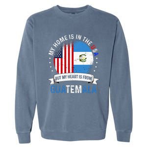 Guatemalan American Patriot Heart is from Guatemala Flag Garment-Dyed Sweatshirt