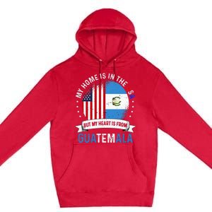 Guatemalan American Patriot Heart is from Guatemala Flag Premium Pullover Hoodie