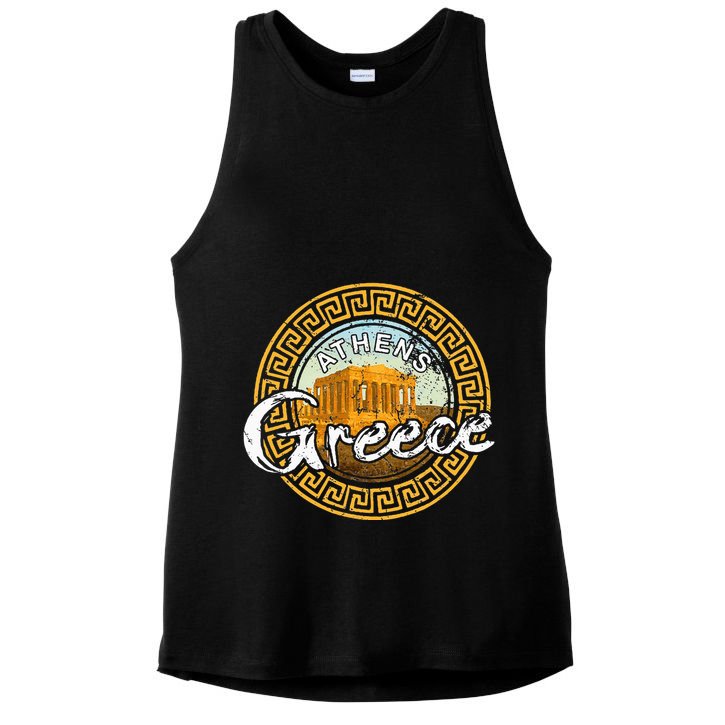 Greece Athens Parthenon Acropolis Ladies PosiCharge Tri-Blend Wicking Tank