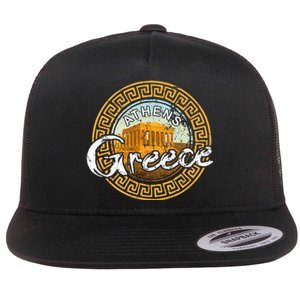 Greece Athens Parthenon Acropolis Flat Bill Trucker Hat