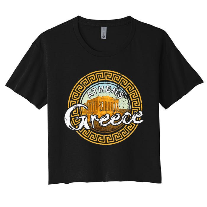 Greece Athens Parthenon Acropolis Women's Crop Top Tee