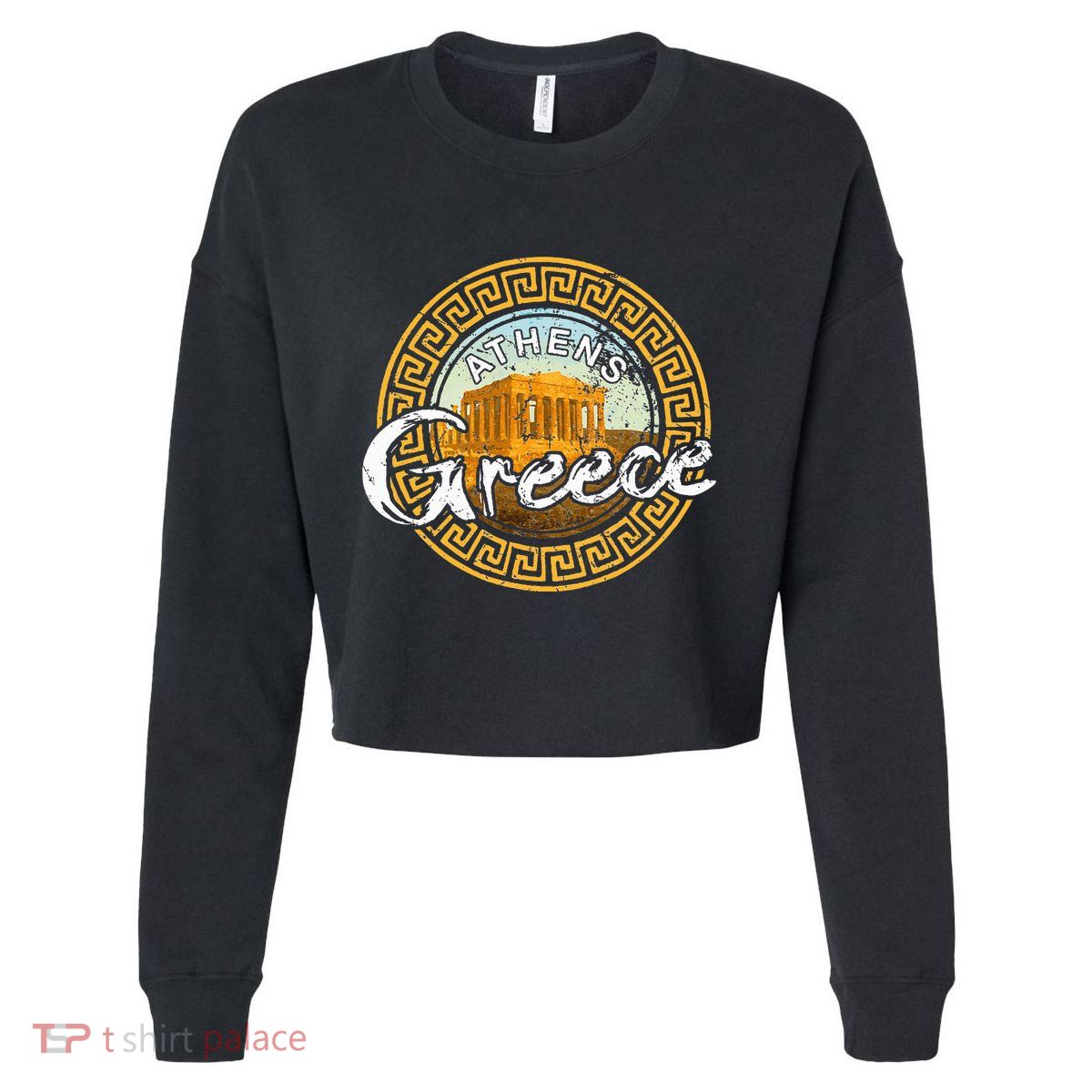 Greece Athens Parthenon Acropolis Cropped Pullover Crew