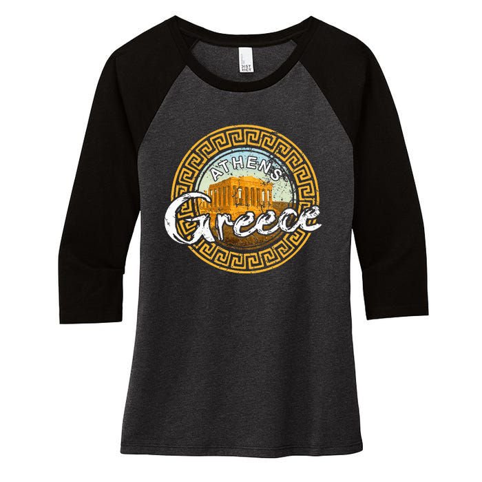 Greece Athens Parthenon Acropolis Women's Tri-Blend 3/4-Sleeve Raglan Shirt